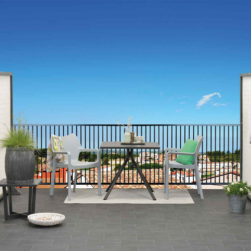 Rimini tafel - 80x80 cm - aluminium - carbon black - vtwonen shop