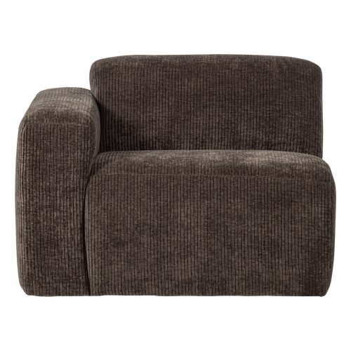 WOOOD 1-zits bank arm links Mojo Base - Ribstof - Bruin - 74x105x97
