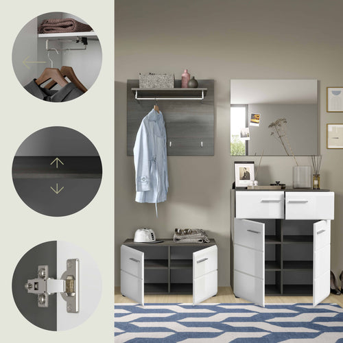 Furnilux Salsa Garderobe / Salsa Entree Meubelset - 192cm x 175cm x 37cm - vtwonen shop