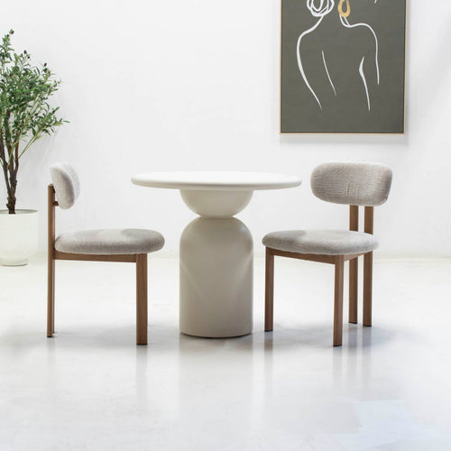 DÉJA Living Eettafel Djurö - Rond Beige Eco Composiet - 80cm