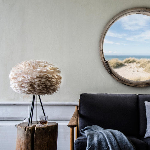 Umage Eos Medium tafellamp light brown - met tripod zwart - Ø 45 cm - vtwonen shop