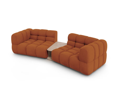 Cosmopolitan Design Modulaire bank Sky 2-zits, flueel, terracotta - 148x280x70cm