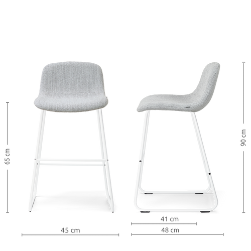 Nolon Nino-Mats barkruk grijs melange - wit onderstel - 65 cm