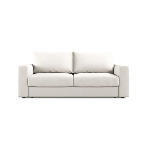 Cosmopolitan Design - Converteerbare bank Grena 3-zits, structurele stof wit - 100x205x90cm