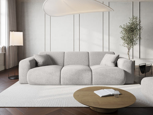 Cosmopolitan Design Bank Nolio 3-zits, chenille, lichtgrijs - 95x235x72cm