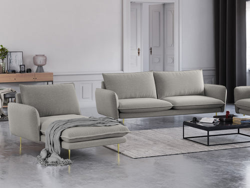 Cosmopolitan Design linker meridiaan Vienna structurele stof, lichtgrijs - 170x110x95cm