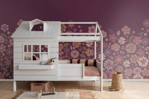 ESTAhome fotobehang retro bloemen mauve paars - 2.5 x 2.79 m - 159590