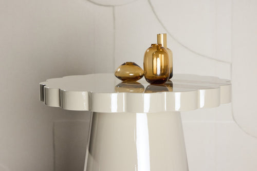 Rebellenclub Bijzettafel Aris - ¿45 cm - Glossy Beige