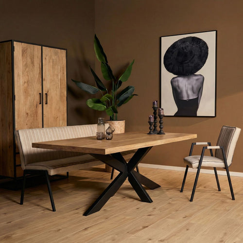 Starfurn Eettafel Dakota - Rechthoekig Naturel Hout - 300x100x76cm