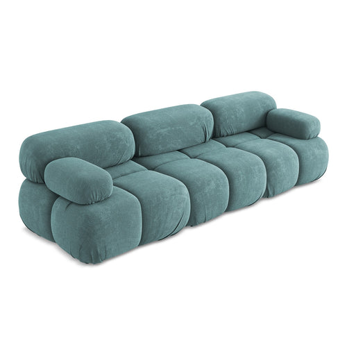 LaMiaSofa 3-zits bank Sanremo - chenille stof - jeans - 285x96x70