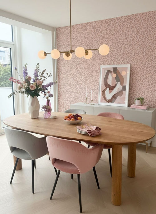 ESTAhome behang panterprint poederroze - 53 cm x 10.05 m - 139964