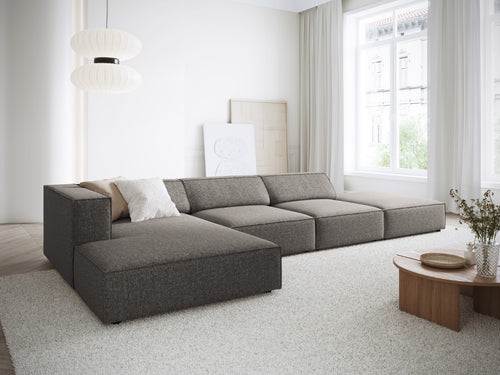 Cosmopolitan Design linker hoekbank Arendal 5-zits, chenille, grijs - 166x341x70cm