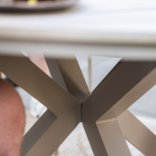 Garden Impressions Tuinset Natas 5-delig taupe - Tulli tuintafel Ø122x75 cm
