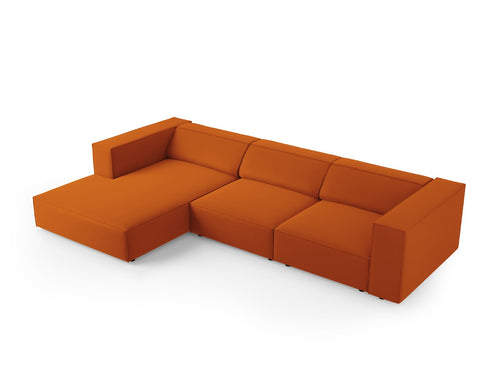 Cosmopolitan Design linker hoekbank Arendal 4-zits, flueel, terracotta - 166x284x70cm