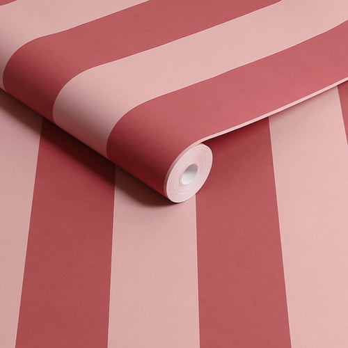 Cath Kidston Vliesbehang - Canopy Stripe Pink & Red