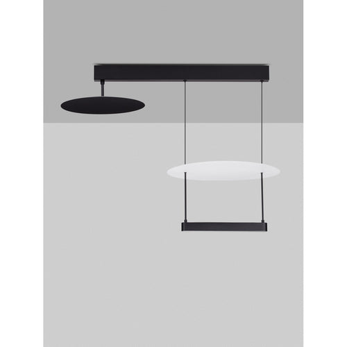 Nova Luce DIONA Geïntegreerde LED-hanglamp voor plafond, zandzwart, wit, Triac dimbaar, LED 35W 2420lm 3000K