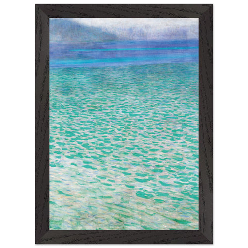 Artfulprints Poster met Lijst Gustav Klimt - Attersee   - A4 21x29.7 cm - Turquoise
