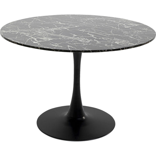 Kare Design Eettafel Schickeria Ø110cm marmerprint zwart - vtwonen shop
