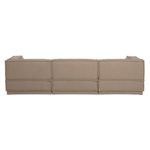 WOOOD chaise longue bank links Manu - Teddy - Taupe - 73x286x160