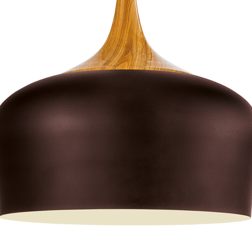EGLO hanglamp Obregon - 1 lichts - ø350mm. - bruin, creme, eik - vtwonen shop