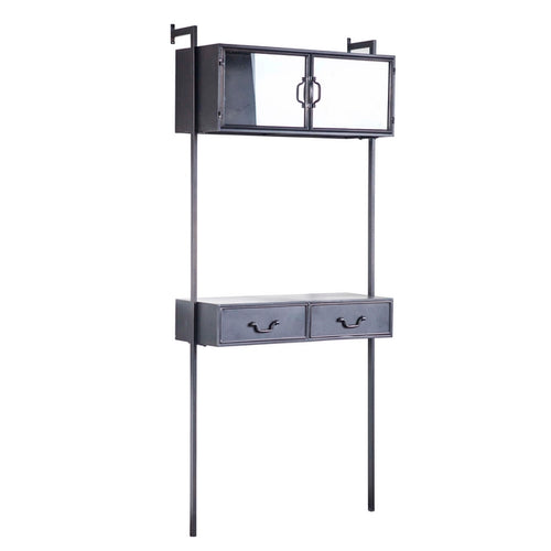 FurniLux Ventana Wandkast 183 cm Grijs Ijzer