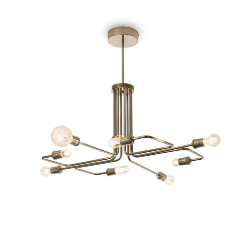 Ideal Lux Triumph - 8 Light Multi Arm Plafond Hanglamp Antiek Messing