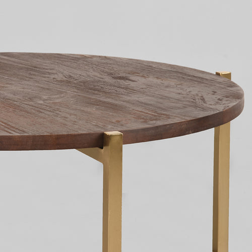 LABEL51 Salontafel Dox - Bruin/Goud - 70x70x35cm