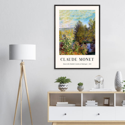 Artfulprints Poster Claude Monet - Roses in the hoshede's garden at Montregon   - 30x40 cm - Groen