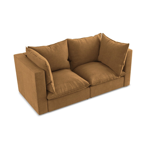LaMiaSofa Tweezits modulaire bank Ravenna - textuurstof - terracotta - 180x90x77