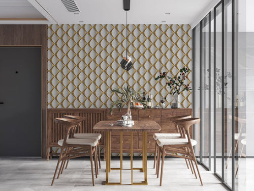 Livingwalls behang 3D-motief goud, wit en grijs - 53 cm x 10.05 m - AS-386911 - vtwonen shop