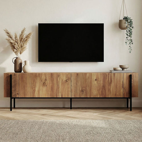 Calicosy - TV-meubel ATLAS - Donker hout 180x30x45 cm