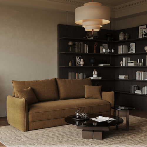 Sia Home - Rechte bank PLUME - Geweven stof - Hazelnoot - 213.5cm