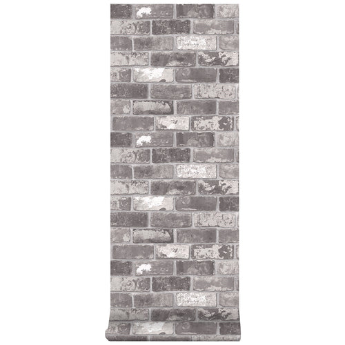 vtwonen Vliesbehang - Bricks Grey - Grijs - 10mx53cm - vtwonen shop