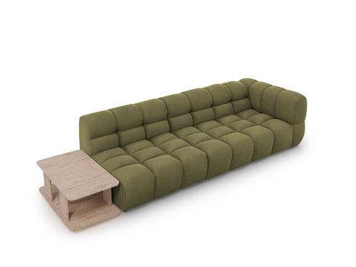 Cosmopolitan Design linker modulaire bank Sky 4-zits, flueel, lichtgroen - 102x297x70cm