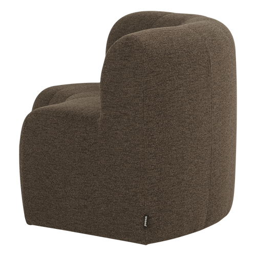 WOOOD eetbank halfronde hoek rug Mojo Base - Bouclé - Bruin - 83x152x76