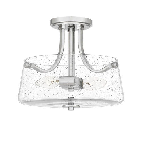 Elstead Quoizel Hollister Bowl Semi Flush Plafondlamp Gepolijst Nikkel