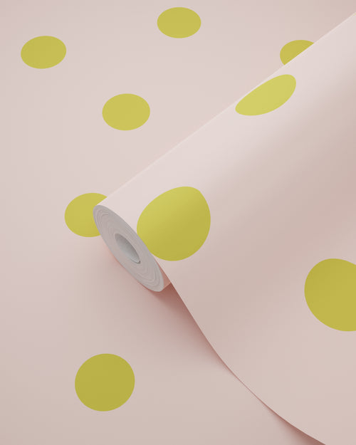 ESTAhome behang stippen roze en groen - 50 x 900 cm - 131576 - vtwonen shop