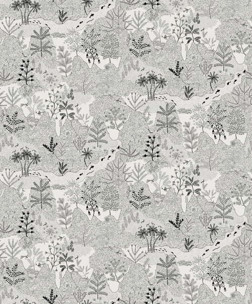 Masureel behang bosrijk landschap zwart en wit - 53 cm x 10.05 m - 631891 - vtwonen shop