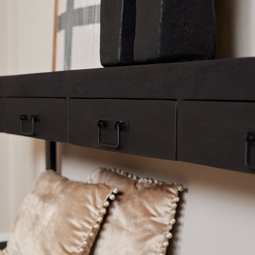 StarFurn Sidetable Boaz - Zwart Hout - 180x35x76cm - vtwonen shop