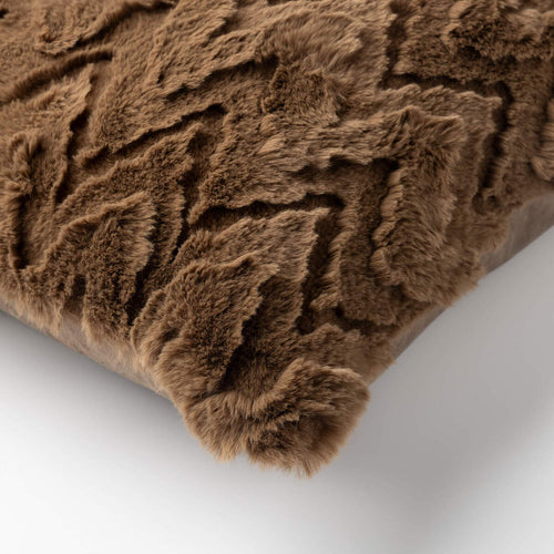 NOVI - kussenhoes 45x45 cm - imitatiebont - Sepia - bruin