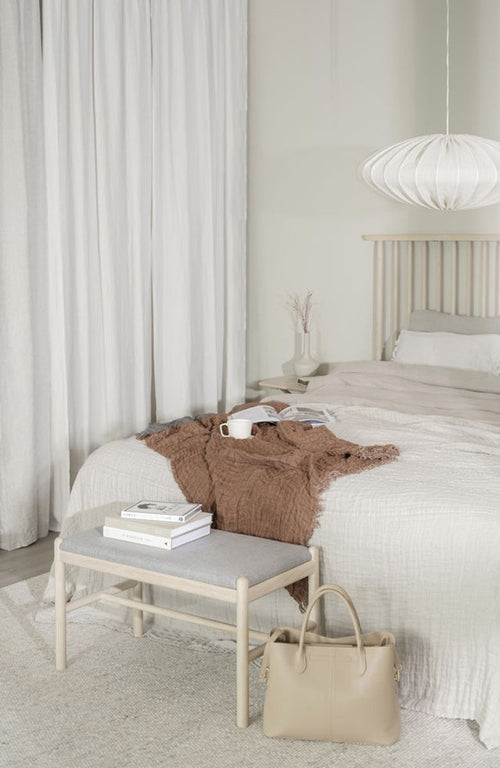 Rowico Home Milford eikenhouten bankje whitewash - met zitkussen - 80 x 46 cm - vtwonen shop