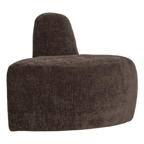WOOOD eetbank hoek rond rugleuning Mojo Base - Rib - Bruin - 83x76x76