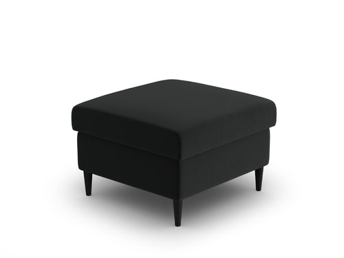 Cosmopolitan Design Poef Kyoto flueel zwart - 70x70x45cm