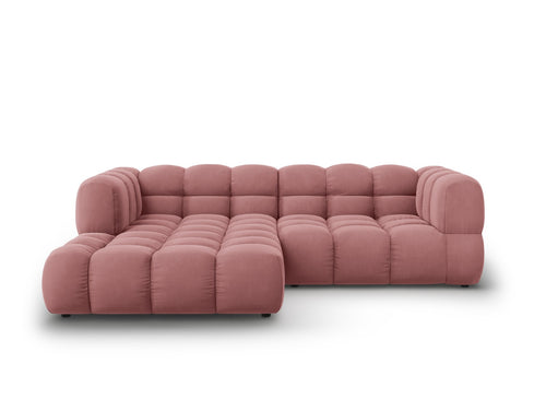 Cosmopolitan Design Modulaire hoekbank links Sky 3-zits, flueel, zalm - 162x244x70cm