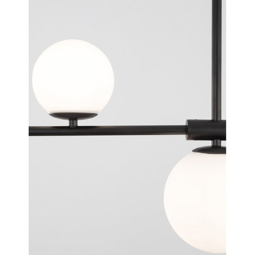 Merano Diego 4 Light Bar Plafondlamp Wit Frosted Glas Zwart Metaal LED G9
