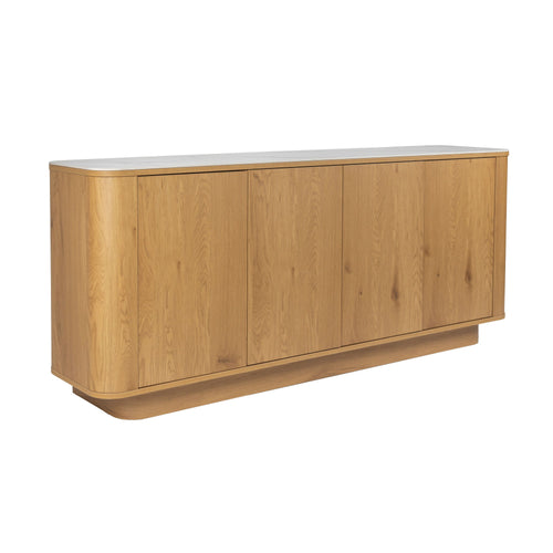 Housecraft Living Almira Dressoir Hoog 180 cm Hout/ Marmerlook Naturel