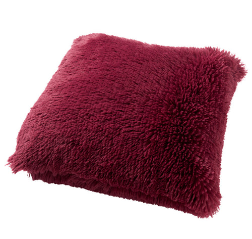 FLUFFY - sierkussen 60x60 cm - superzacht - XL kussen - Red Plum - roze