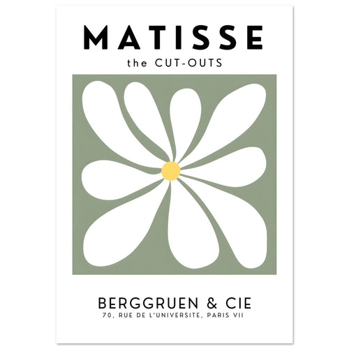 Artfulprints Poster met Lijst Matisse – Floral motion   - A4 21x29.7 cm - Grijs