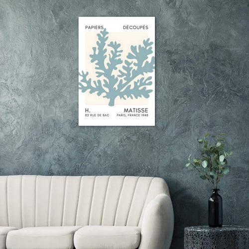 Artfulprints Poster Matisse – Aqua bloom turquoise   - A4 21x29.7 cm - Turquoise
