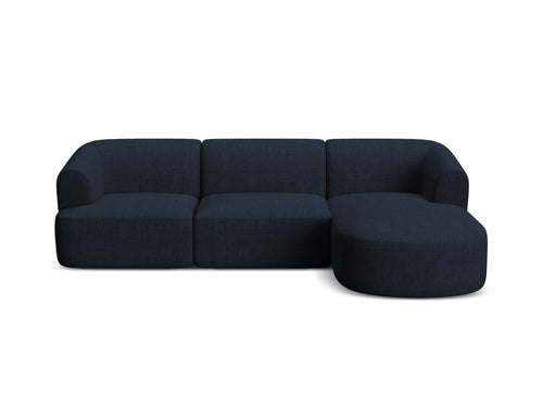 Cosmopolitan Design Modulaire hoekbank rechts Campi 4-zits, structurele stof koningsblauw - 156x256x70cm
